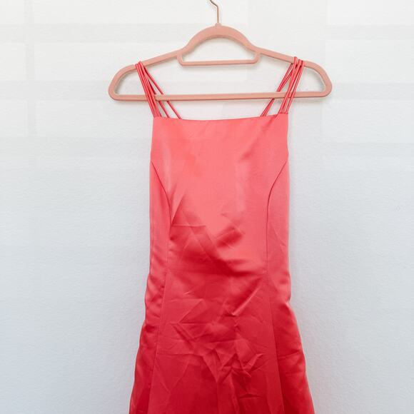 VTG Y2k Betsy & Adam Satin Strappy Formal Gown Pink Size 10 Y2K Prom Coquette - Picture 2 of 10